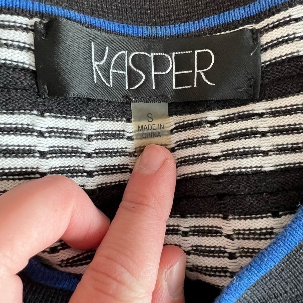 KASPER Women’s Black and White Cardigan Size Small - Picture 5 of 5